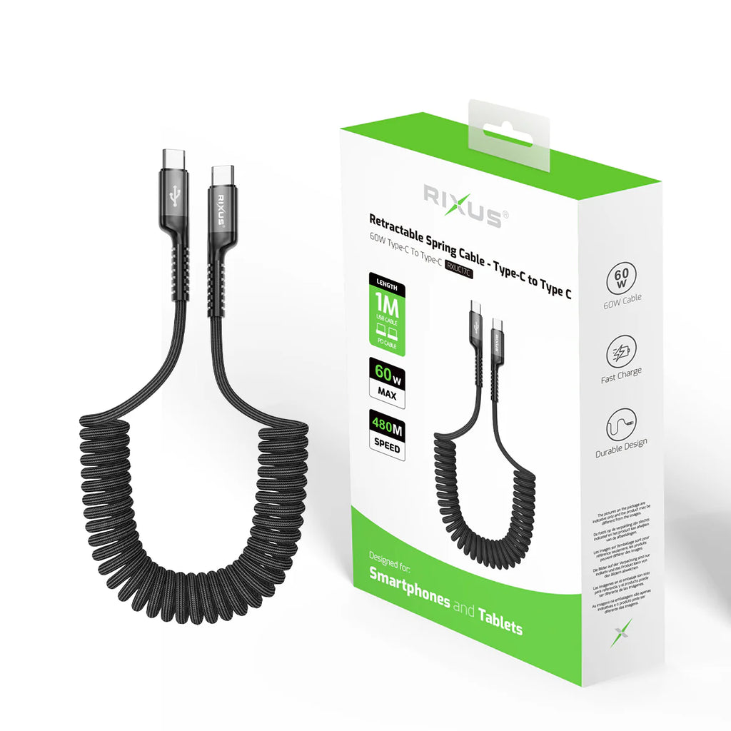 RIXUS Retrac RXUC17C USB-C - USB-C Preto