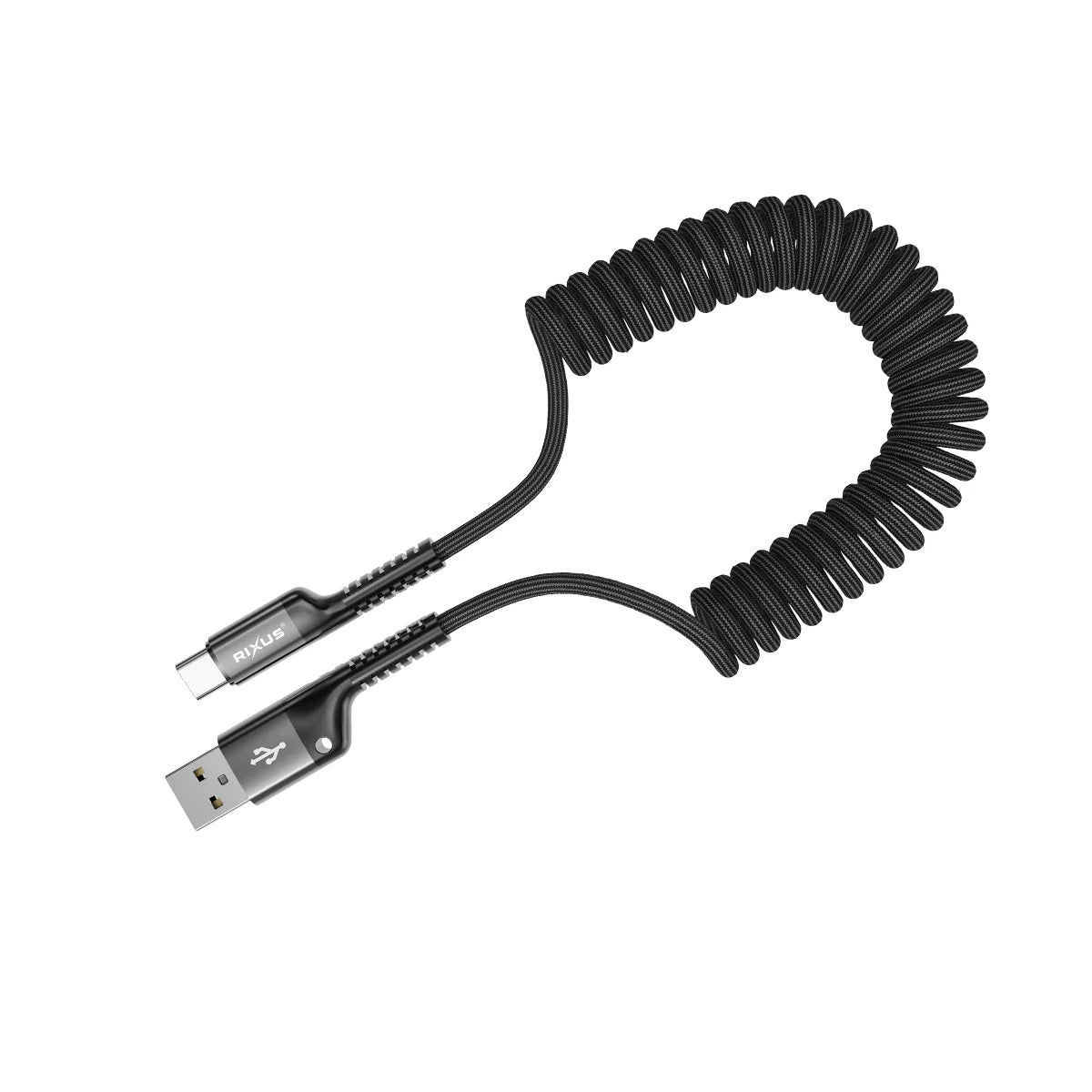 Rixus Retractable USB-A - Type-C Preto