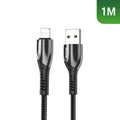 Cabo RIXUS 1M Nylon Lightning RXUC30AL Preto