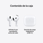 Auriculares Apple AirPods 4 com Cancelamento de Ruídos Brancos
