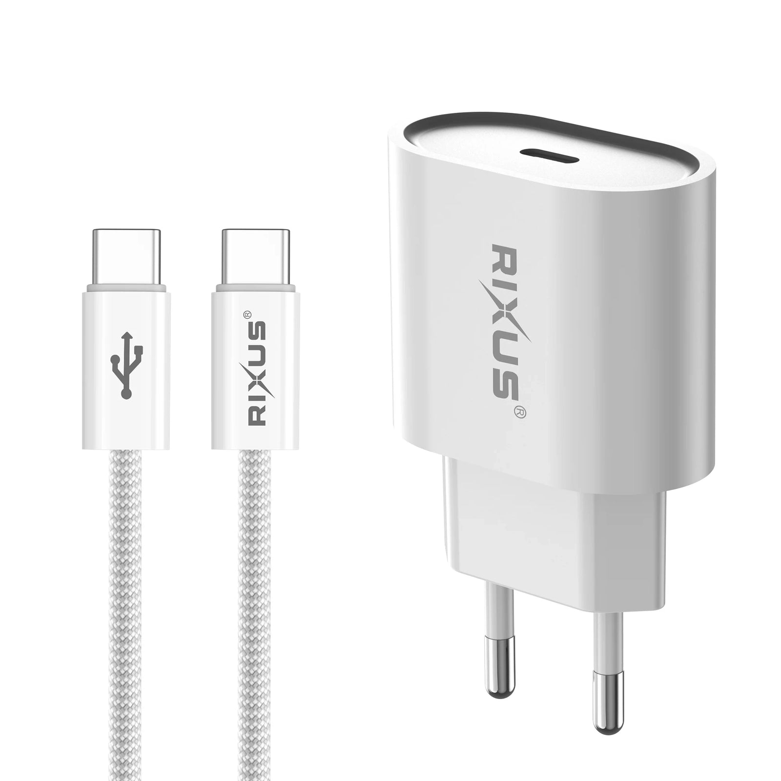 RIXUS KIT USB-C 20W + Cabo USB-C RXHC20C