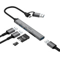 RIXUS Adaptador RXHU05 USB-C + USB-A C/ USB 3.0 + USB 2.0 + SD&TF