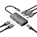 RIXUS Adaptador RXHU07 USB-C C/ USB 3.0 + USB 2.0 + USB-C + HDMI + RJ45