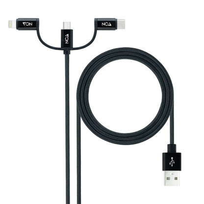 RIXUS 1M Nylon Lightning Cable RXUC30AL Black
