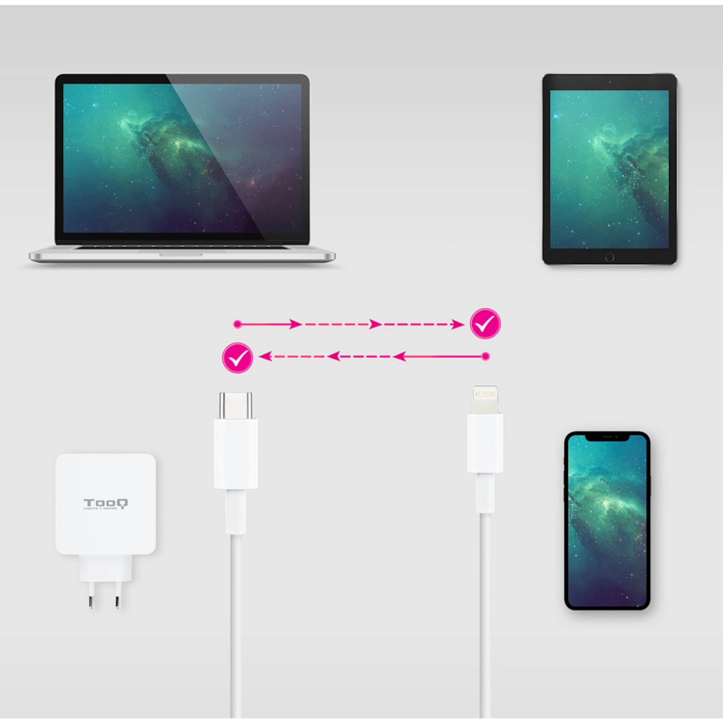 RIXUS 2M Lightning - USB Cable RXU82A White