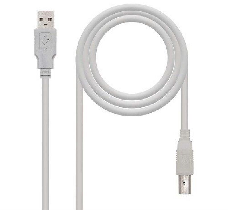 Cabo USB 2.0 Nanocable USB-A/M > USB-B/M 1 M Bege