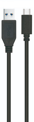 Cabo USB 3.2 Gen1 5Gbps 3A, USB-C/M-A/M, preto, AWG24, 1.8 M