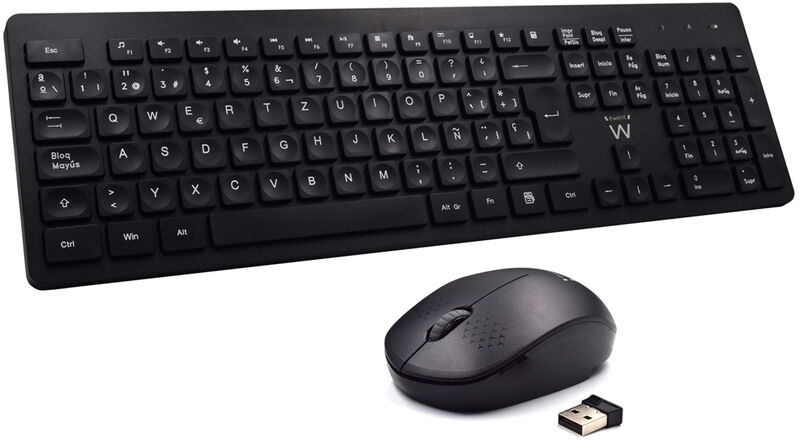 Teclado + Rato Ewent Wireless PT Black