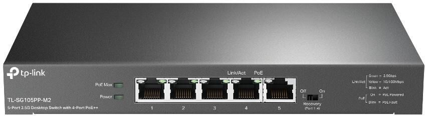 Switch TP-Link TL-SG105PP-M2 Unmanaged 5-Port 2.5G Desktop Switch with 4-Port PoE++