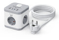 Bloco Tomada Ewent EW3863 Power Tower 3 Tomadas Schuko 16A + 2 USB-A + 2 USB-C 2m Branca/Cinza