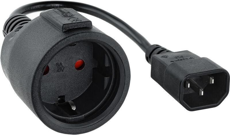 Cabo Adaptador de Alimentação Nanocable C14 p/ Schuko 0.25 M Preto