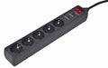 Régua Gembird SPG5-C-15 5 Tomadas Schuko 16A 4.5m Preta