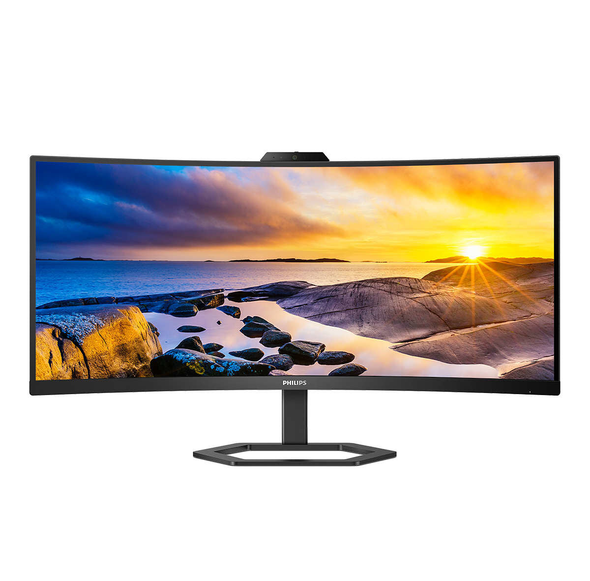 Monitor Philips Série 5000 34" 34E1C5600HE VA UWQHD 100Hz 1ms c/colunas + Aj.Altura + Webcam + USB-C ( PD65W )