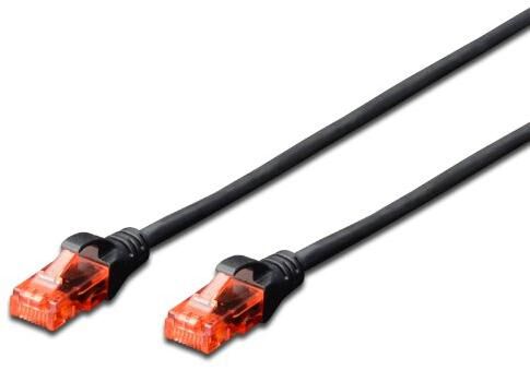 Cabo de Rede Ewent RJ45 U/UTP Cat.6 0.5 M Preto