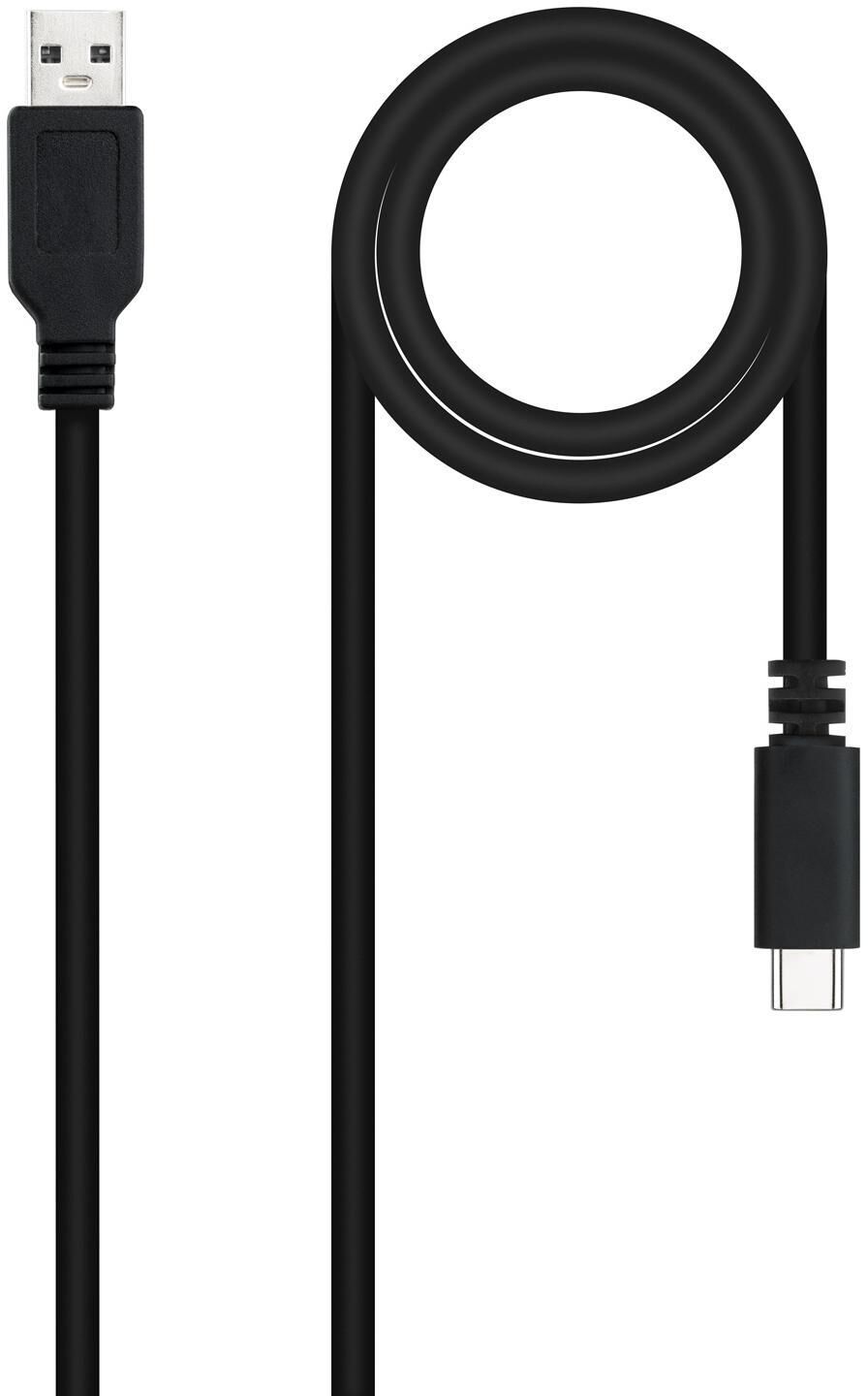 Cabo USB 2.0 3A Nanocable USB-C/M > USB-A/M 1.5 M Preto