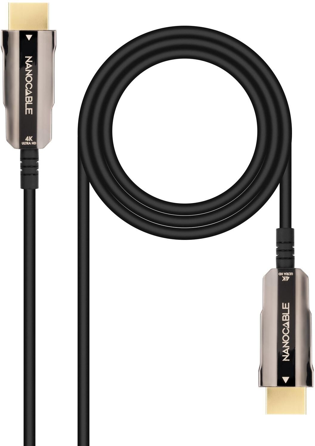 Cabo HDMI V2.0 AOC Nanocable 4K@60HZ 18Gbps 15 M Preto