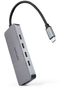 Hub Nanocable USB-C > 4xUSB-C + USB-C PD 100W 10 CM Cinzento