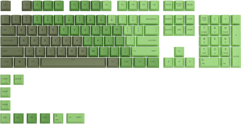 Conjunto de 114 Teclas Glorious Olive (US ANSI)