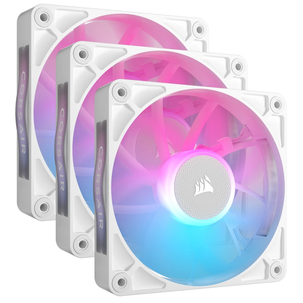 Ventoinha Corsair iCUE Link RX120 RGB PWM Branca 120mm (Pack 3)