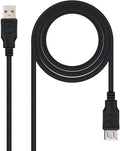 Cabo USB 2.0 Nanocable USB-A M/F 1.8 M Preto