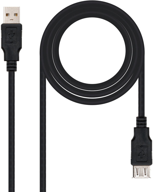 Cabo USB 2.0 Nanocable USB-A M/F 1.8 M Preto