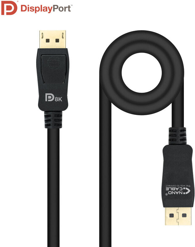 Cabo DisplayPort 1.4 Nanocable DP M/M 2 M Certificado VESA
