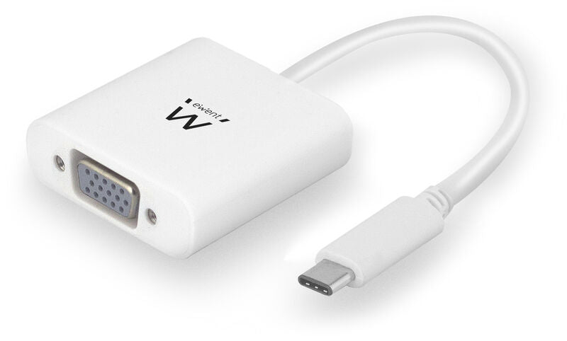Adaptador Gigabit Ewent USB-C Macho > VGA 1080p Branco