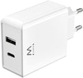 Carregador Ewent EW1328 USB-C/USB-A 45W QC 3.0 GaN Branco