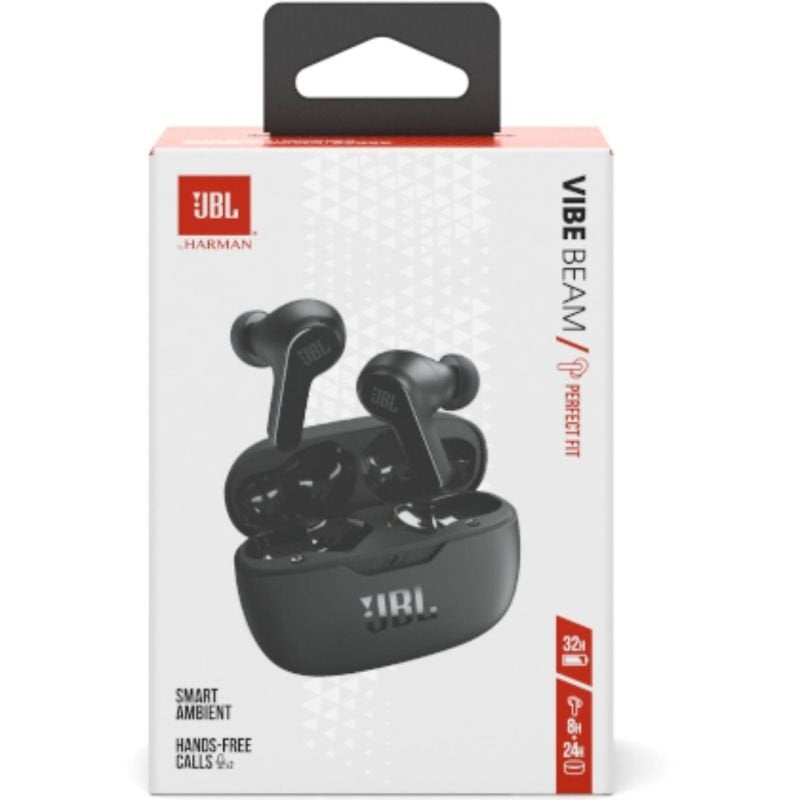 Auscultadores Bluetooth JBL Vibe Beam com estojo de carga Autonomia 8h Preta