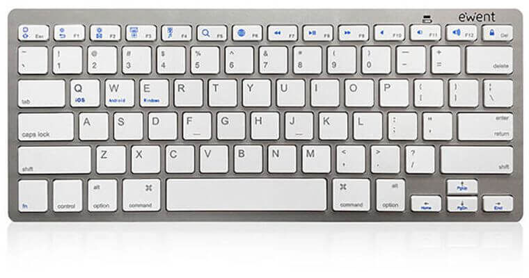 Teclado Bluetooth Ewent Compacto IOS/Android/Windows Prateado (PT)