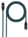 Cabo USB 3.2 Gen2x2 Nanocable 20Gbps 5A/100W 4K@60Hz USB-C M/M 1 M Cinzento/Preto