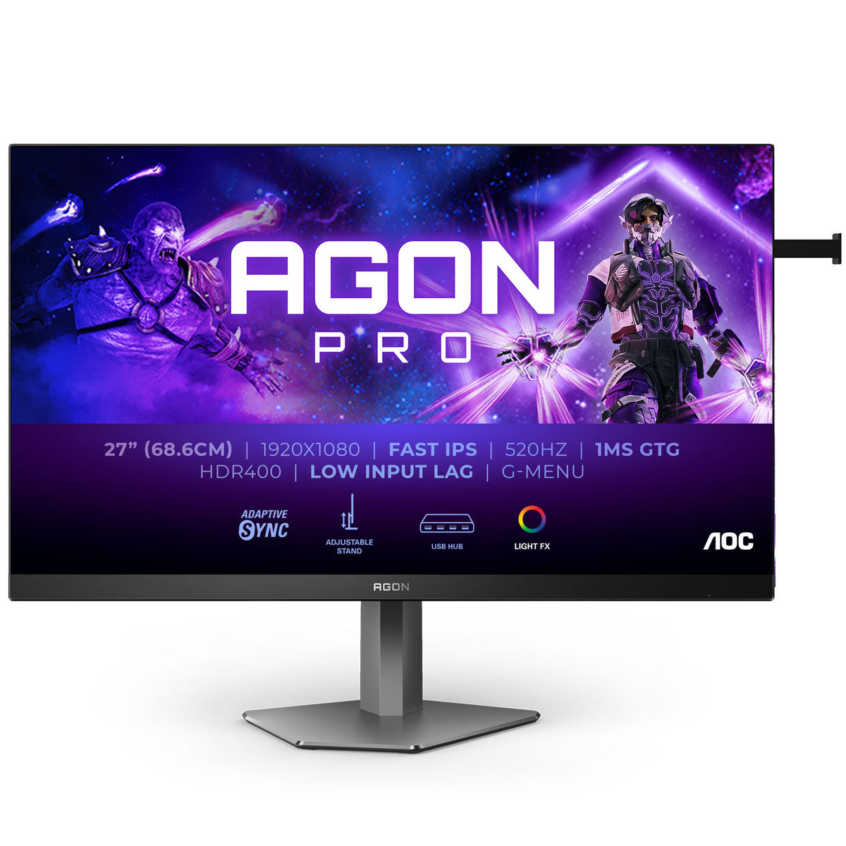 Monitor AGON by AOC PRO 27" AG276FK Fast IPS FHD 520Hz 0.5ms Adaptive Sync HDR400