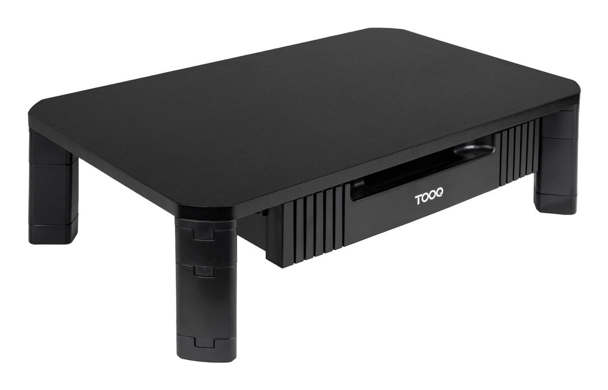 Suporte Elevatório Ajustável Tooq para Monitores com Gaveta Preto