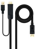 Cabo Conversor Nanocable HDMI 2.0 > DisplayPort V1.2 1.8 M Preto