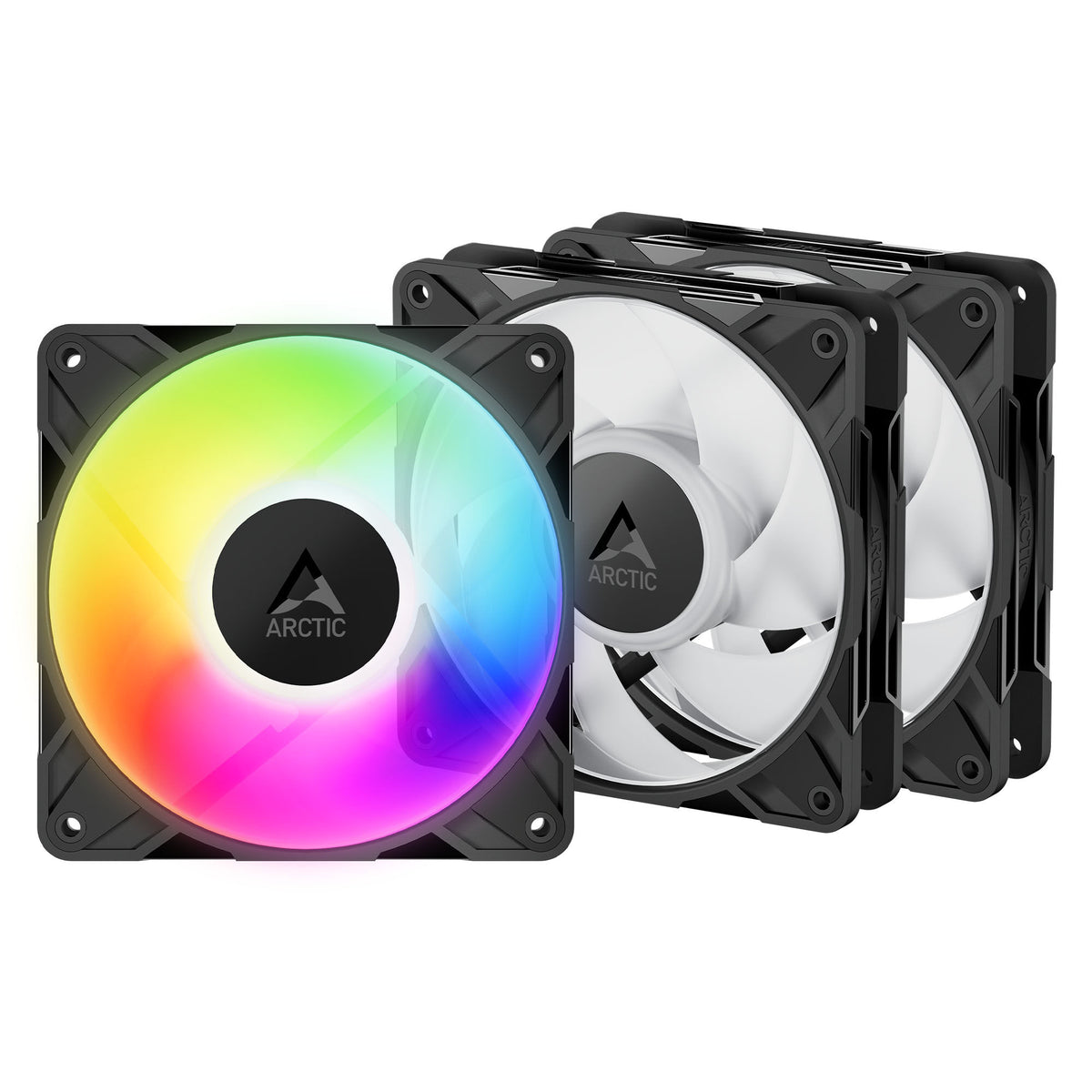 Ventoinha Arctic P12 PRO PWM PST ARGB 120mm (Pack 3) - Preto