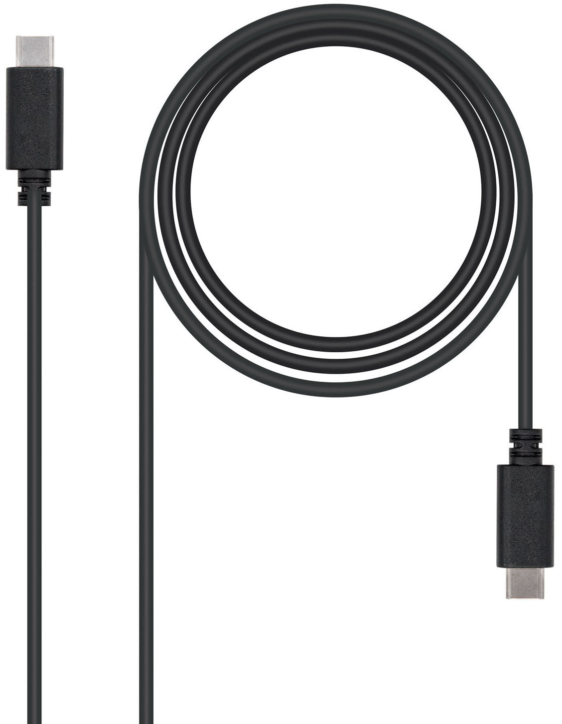 Cabo USB 2.0 3A Nanocable USB-C M/M 1 M Preto