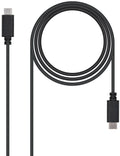 Cabo USB 2.0 3A Nanocable USB-C M/M 0.5 M Preto