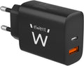Carregador Ewent EW1319 USB-C/USB-A Fast Charger 20W Preto