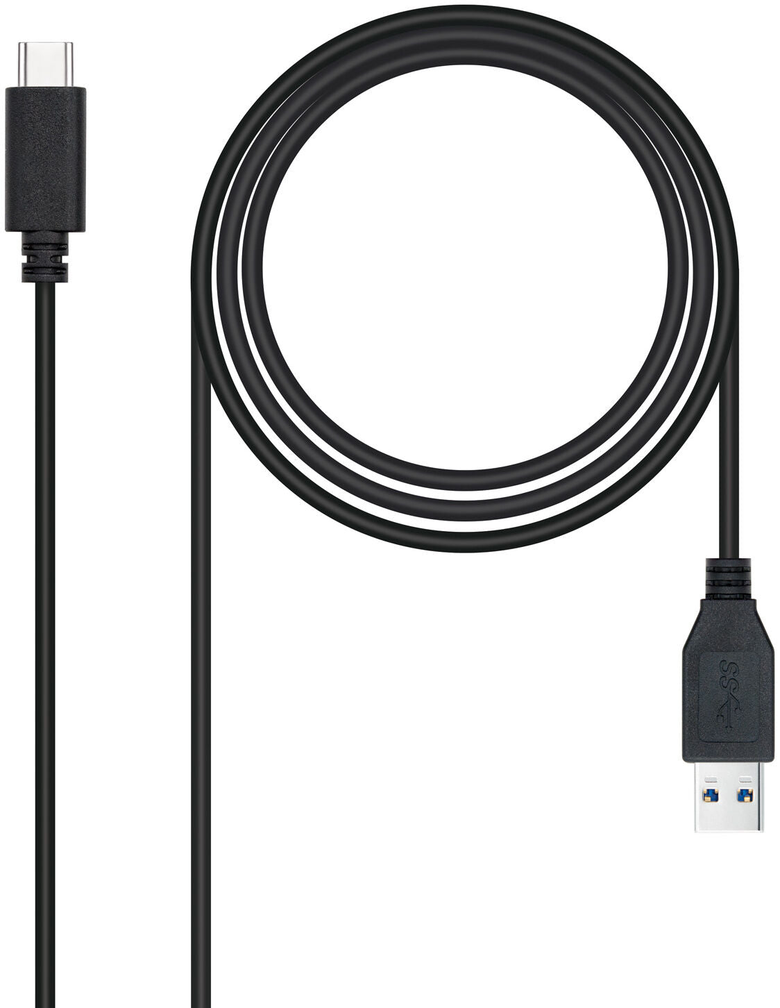 Cabo USB 3.1 Gen2 10Gbps 3A Nanocable USB-C/M > USB-A/M 2 M Preto