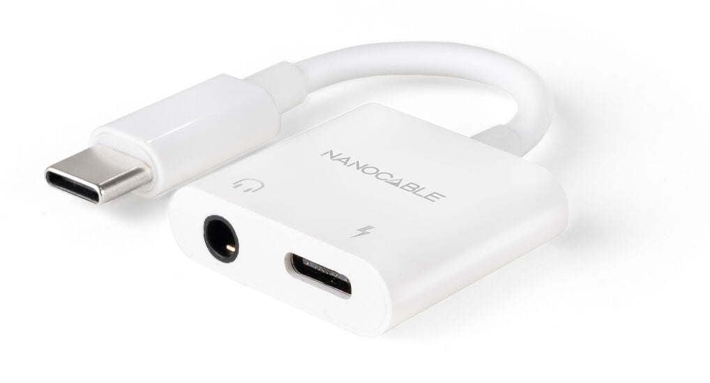 Cabo Adaptador Nanocable USB-C A JACK+USB-C/H PD 60W,Branco