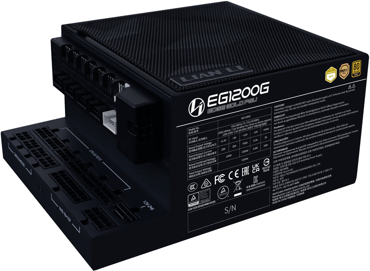 Fonte Modular Lian Li Edge 1200W 80+ Gold Preto