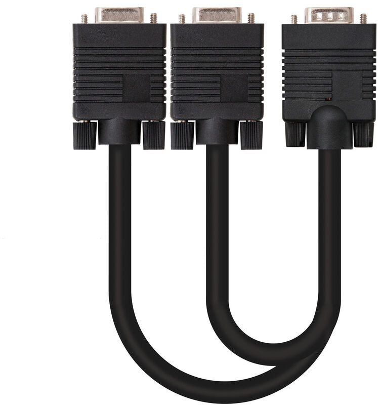 Cabo Bifurcador SVGA Nanocable VGA/M-2xVGA/F 45 CM Preto