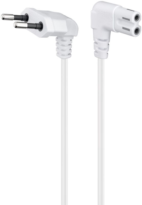 Cabo de Alimentação Ewent IEC C7 Ewent 90º 1.8m Branco