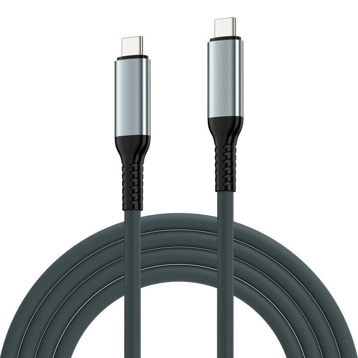Cabo USB-C Ewent EC1072 Fabric PD240W 40Gbps 8K/120Hz 2m Preto/Branco