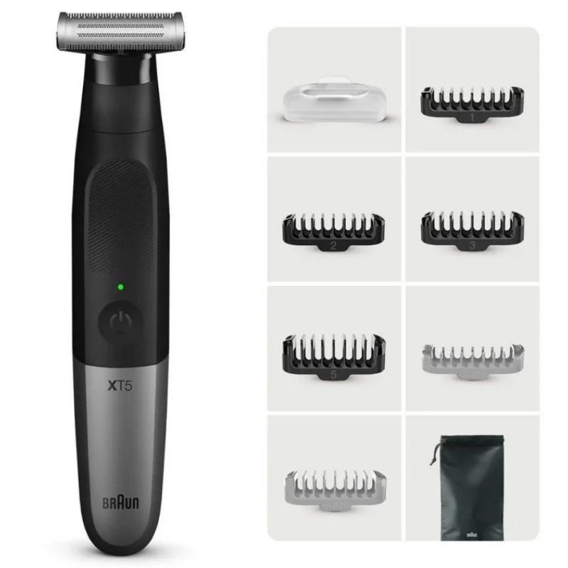 A barbeador Braun Wet and Dry Série X XT5200 com Bateria 6 Acessórios