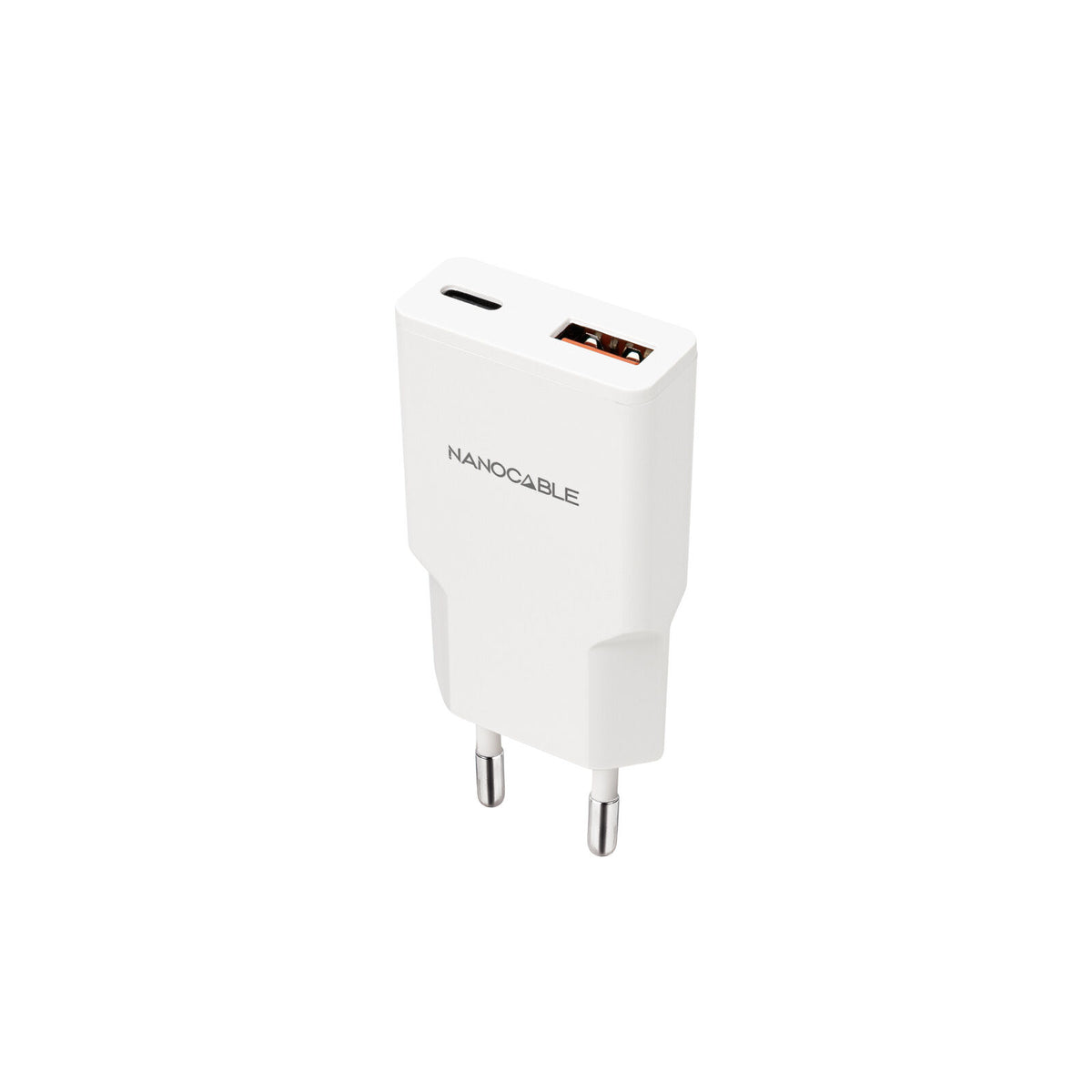 Carregador Nanocable USB-C/PD + USB-A/QC 25W, Branco