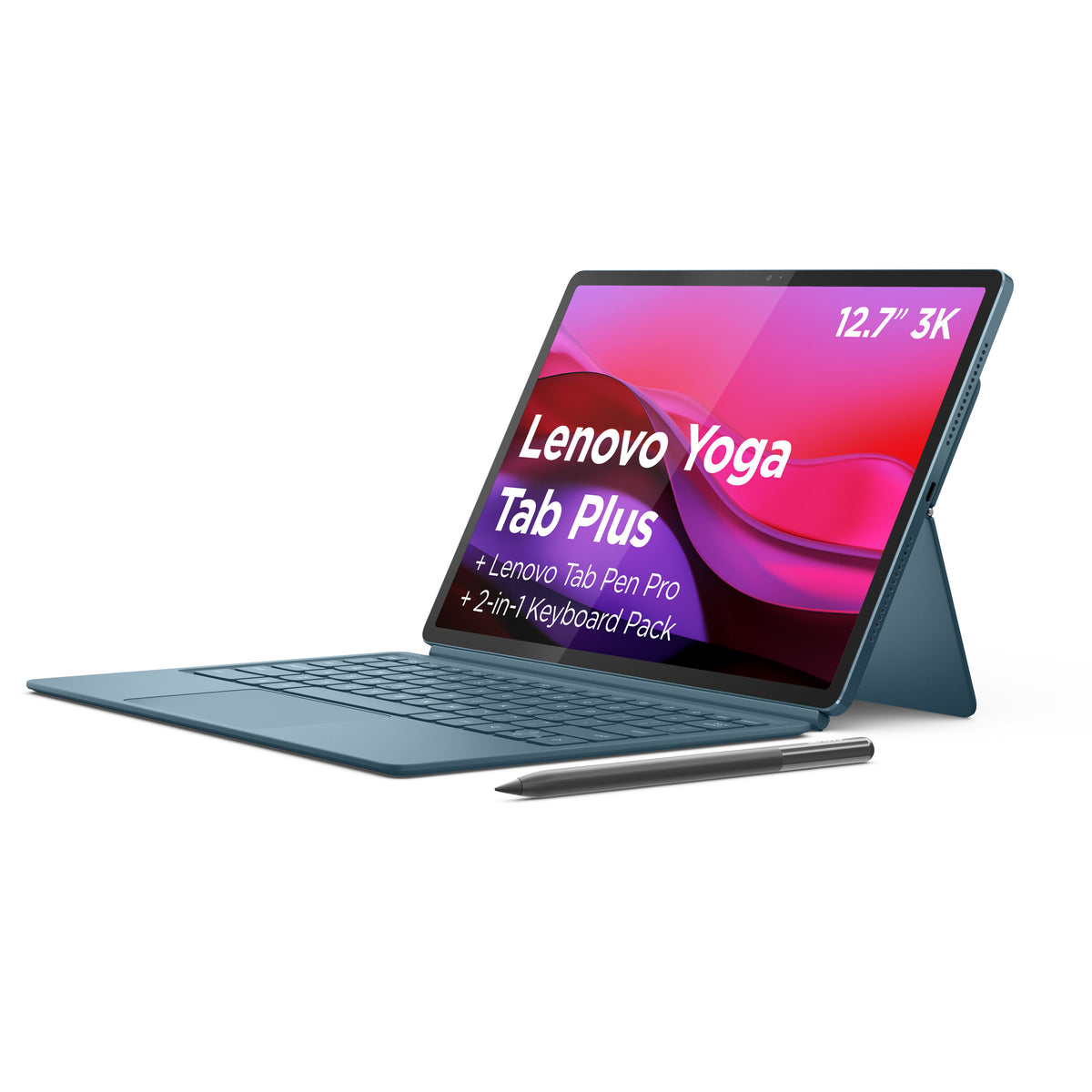 Tablet Lenovo Yoga Tab Plus TB520FU 12.7" (16 / 256GB) 3K 144Hz WiFi Tidal Teal + Capa Teclado + Pen