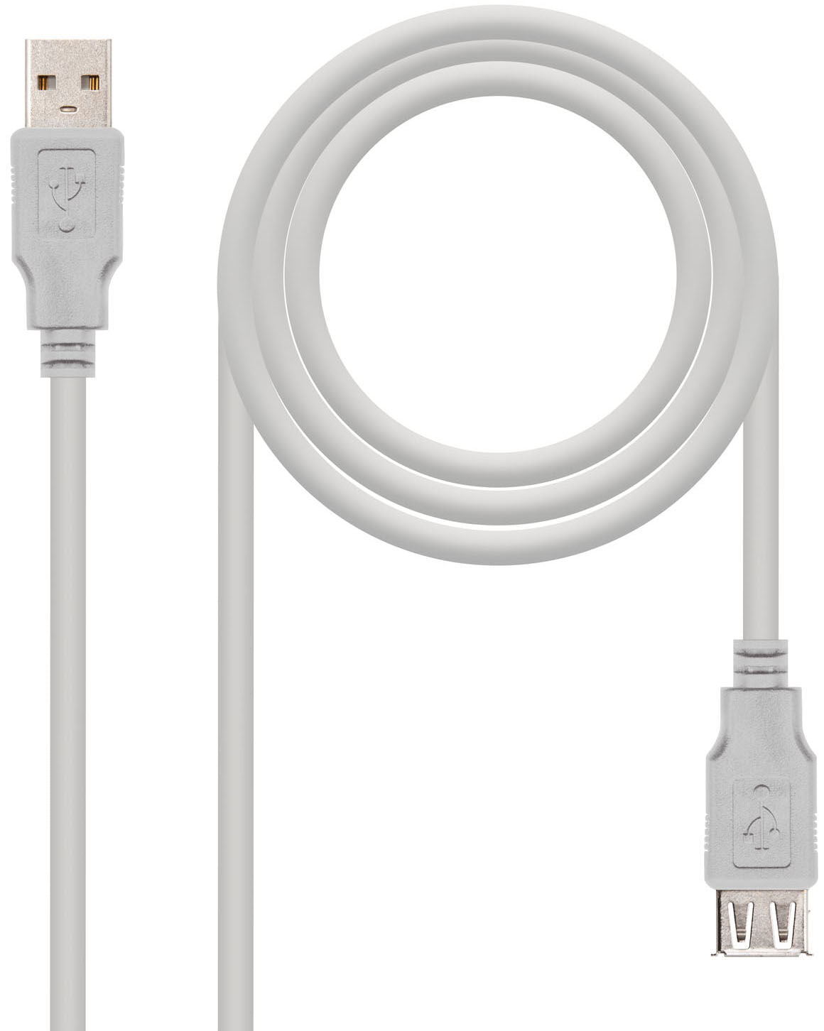 Cabo USB 2.0 Nanocable USB-A M/F 1 M Bege