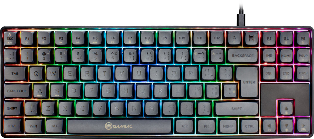 Teclado Mecânico GAMIAC TKL RGB90G Kailh Red Preto/Cinzento (PT)