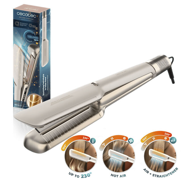 Alisador de Cabelo Cecotec Bamba RitualCare Air Lisse 600W Champagne